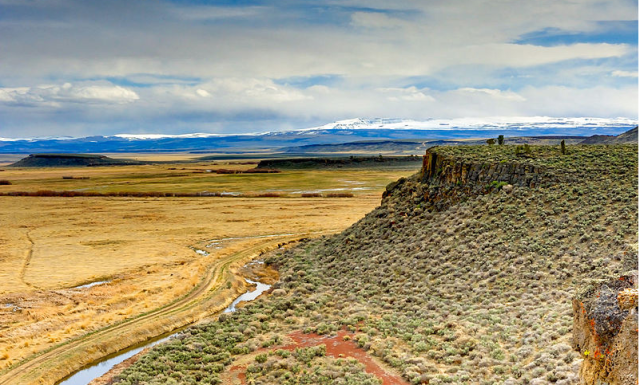 Steens Mountains from the Buena Vista Overlook located in the Malheur National Wildlife Refuge (photo by Oregon Department of Transportation}