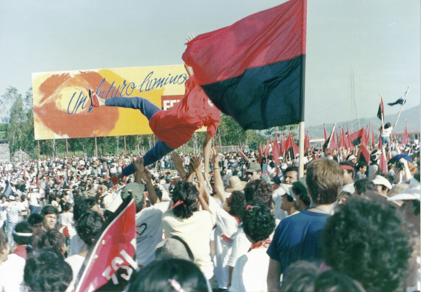 Celebrating the 10th anniversary of the Nicaraguan revolution in Managua, in 1989 (photo by tiarescott from Managua)