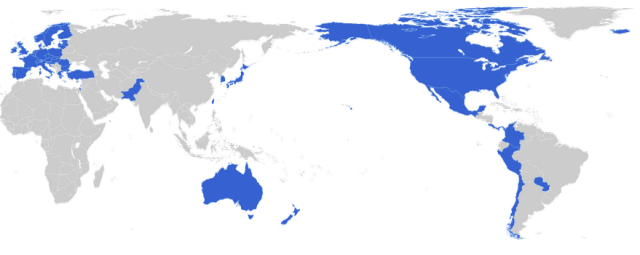 The countries negotiating TISA.